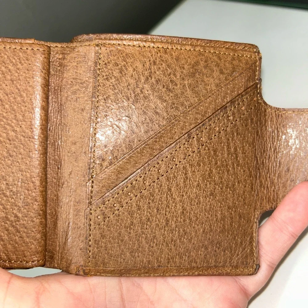 Valentino Garavani Brown Leather Compact Wallet